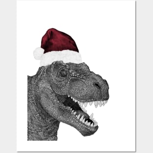 Santa-saurus Rex Posters and Art